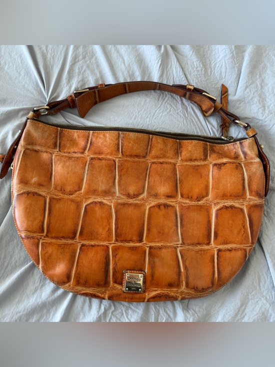 Dooney & Bourke Handbags - Vintage Dooney and Burke Croc-Embossed Leather Shoulder Bag